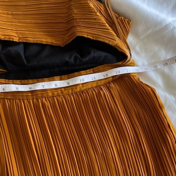 A. L. C Sienna Accordion Pleated Dress in Marigold - Picture 11 of 11
